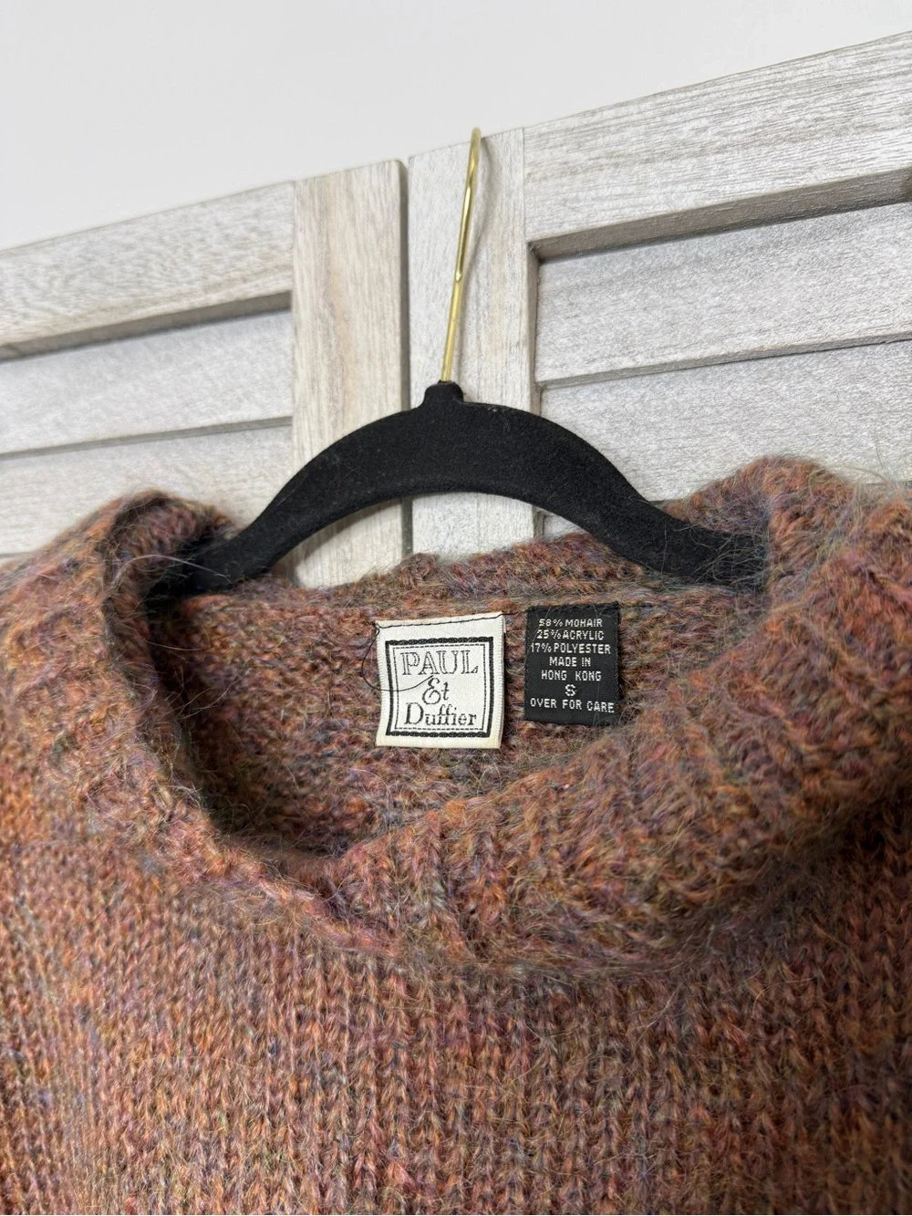 Vintage Paul Et Duffier 1990’s Mohair Hooded Crop Sweater Size Small